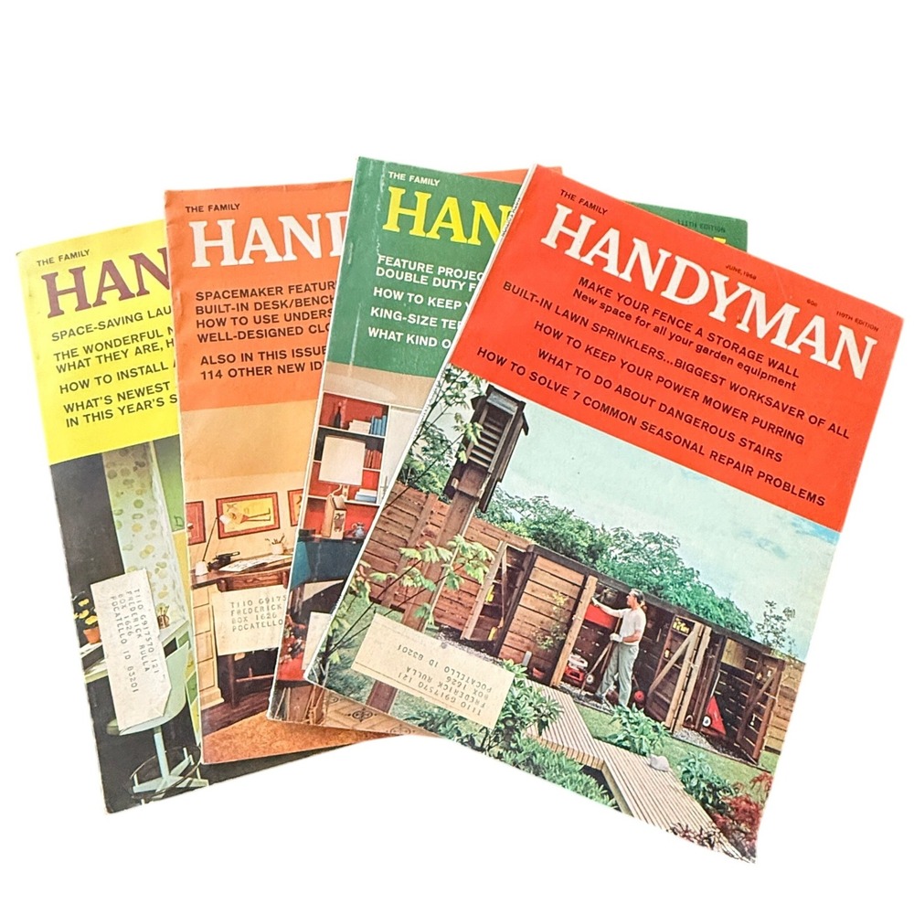 Vintage The Family Handyman Magazine Lot 4 Issues 1959 1960 DIY Home Improvement